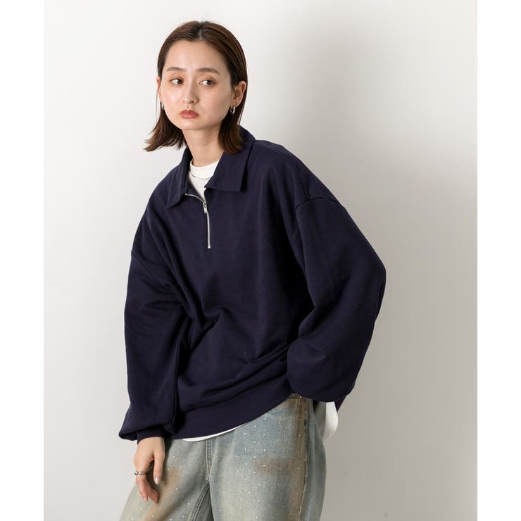 襟付き・ハーフジップ プルオーバー | ad thie | 詳細画像17 