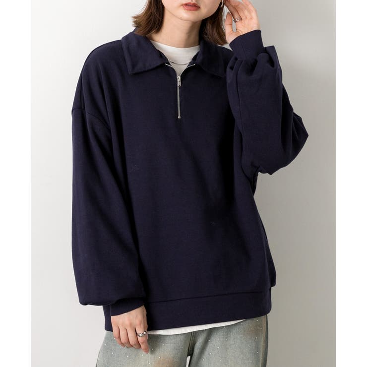 襟付き・ハーフジップ プルオーバー | ad thie | 詳細画像18 