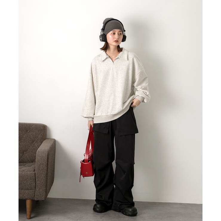 襟付き・ハーフジップ プルオーバー | ad thie | 詳細画像2 