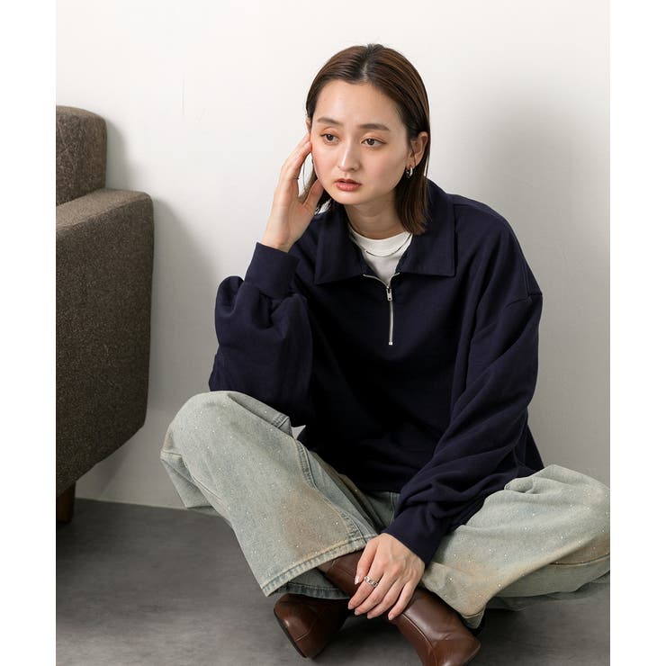 襟付き・ハーフジップ プルオーバー | ad thie | 詳細画像21 