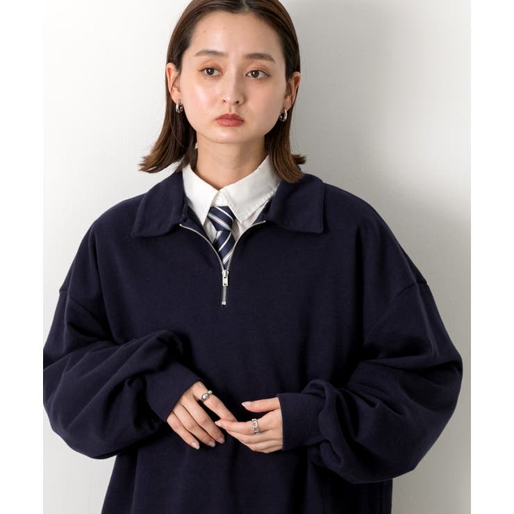 襟付き・ハーフジップ プルオーバー | ad thie | 詳細画像25 