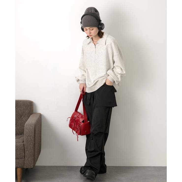 襟付き・ハーフジップ プルオーバー | ad thie | 詳細画像3 