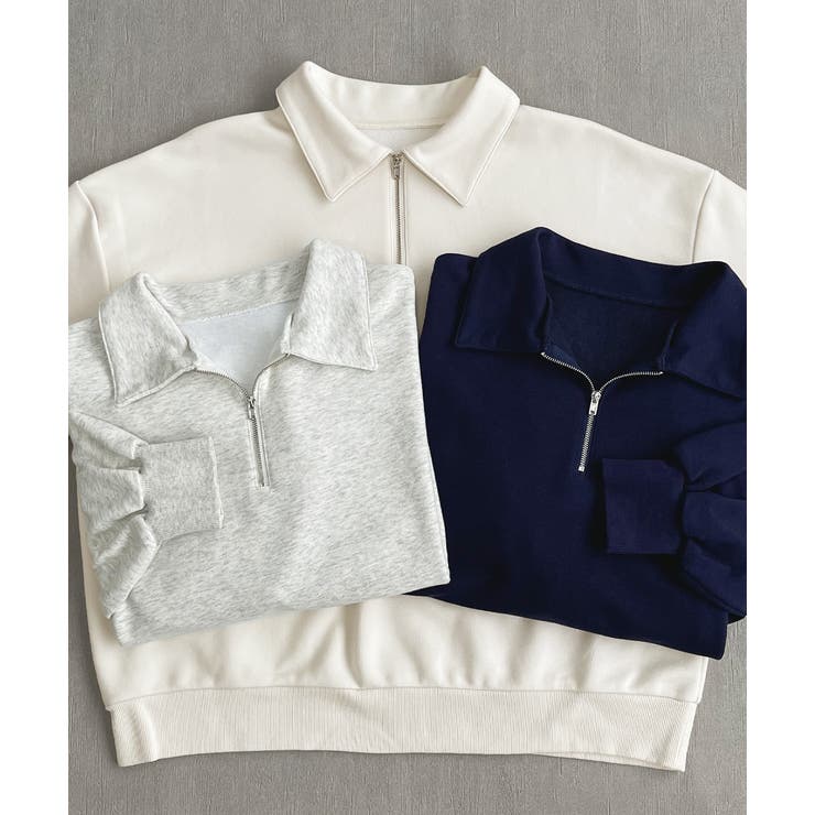 襟付き・ハーフジップ プルオーバー | ad thie | 詳細画像38 