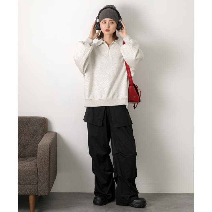 襟付き・ハーフジップ プルオーバー | ad thie | 詳細画像4 