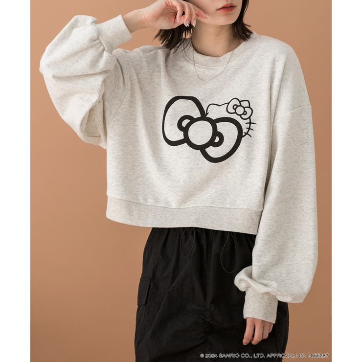 オートミール | ≪HELLO KITTY≫ リボンデザインショートプルオーバー | ad thie