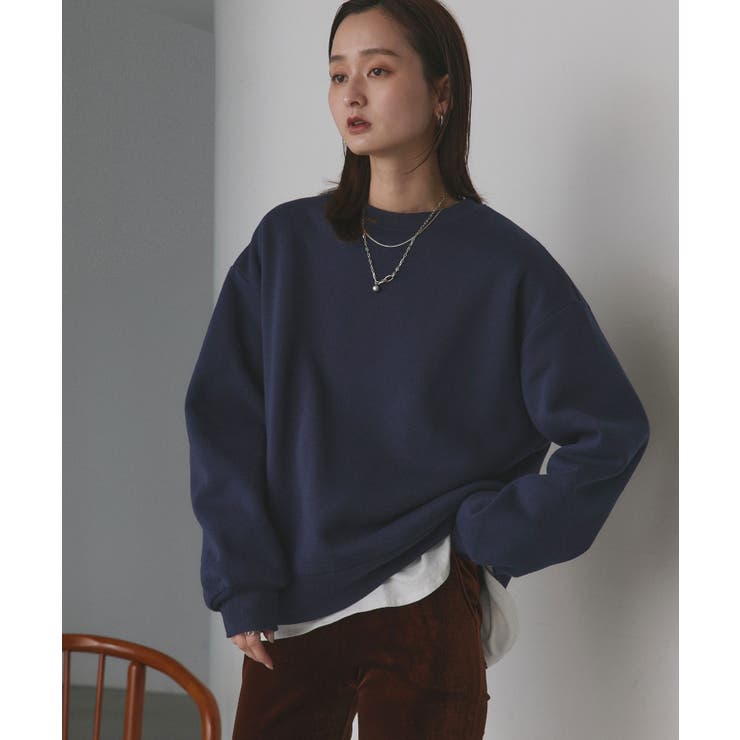 ネイビー | 裏起毛 ビッグプルオーバー | ad thie