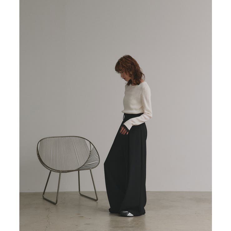 配色フレアスリーブリブニット | ad thie | 詳細画像3 