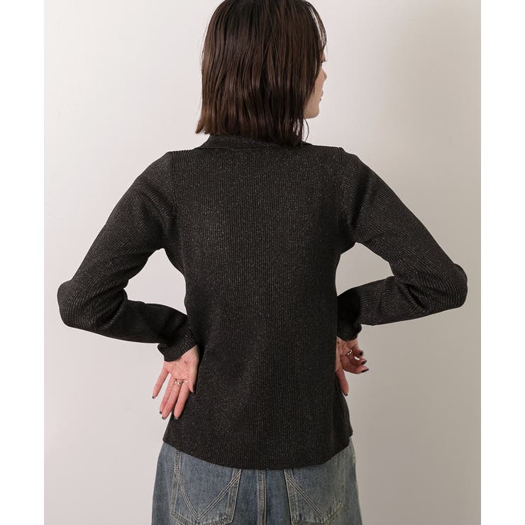 ラメニット・襟付き コンパクトカーディガン | ad thie | 詳細画像26 