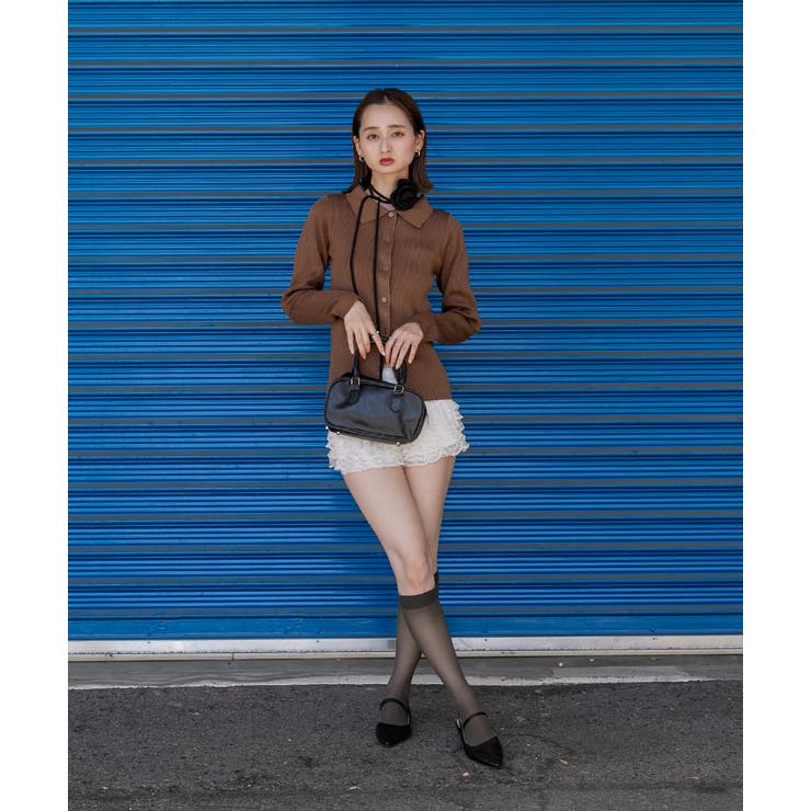 ラメニット・襟付き コンパクトカーディガン | ad thie | 詳細画像37 