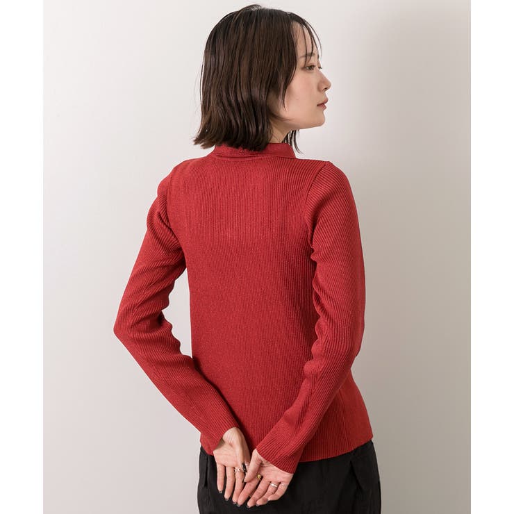 ラメニット・襟付き コンパクトカーディガン | ad thie | 詳細画像48 