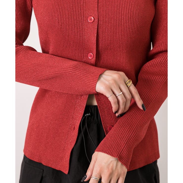 ラメニット・襟付き コンパクトカーディガン | ad thie | 詳細画像51 