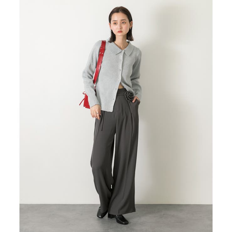 ラメニット・襟付き コンパクトカーディガン | ad thie | 詳細画像7 