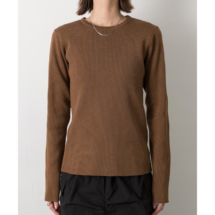 クルーネック ラメニットプルオーバー | ad thie | 詳細画像94 