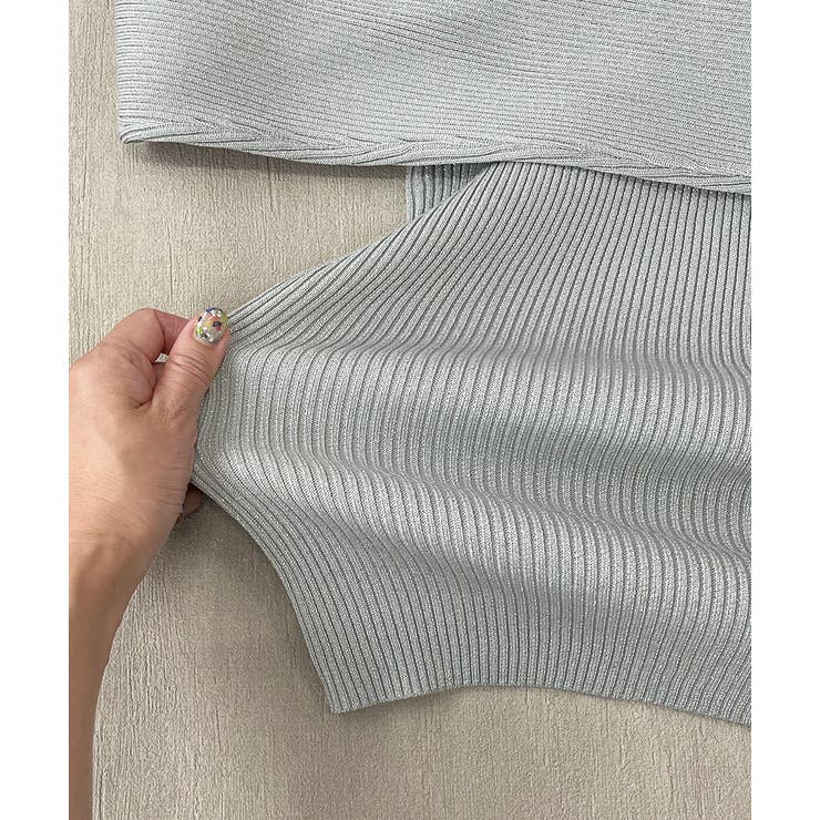 クルーネック ラメニットプルオーバー | ad thie | 詳細画像96 