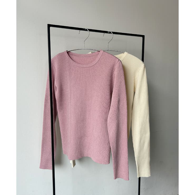 クルーネック ラメニットプルオーバー | ad thie | 詳細画像99 