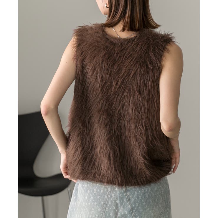 ふんわりシャギー ニットベスト | ad thie | 詳細画像52 