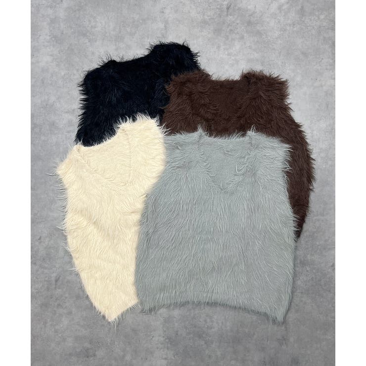 ふんわりシャギー ニットベスト | ad thie | 詳細画像55 