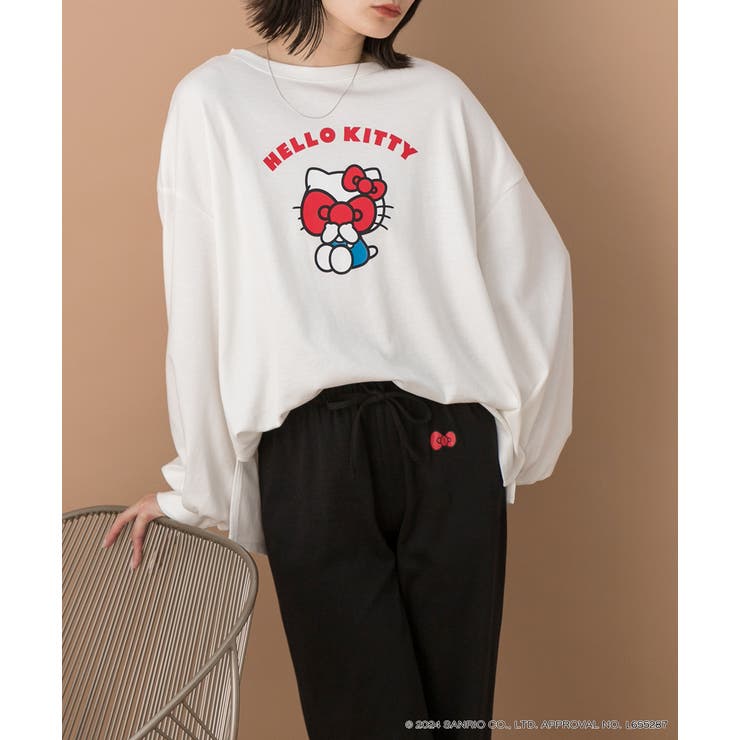 オフホワイト×ブラック | ≪HELLO KITTY≫ スムースルームウエア | ad thie