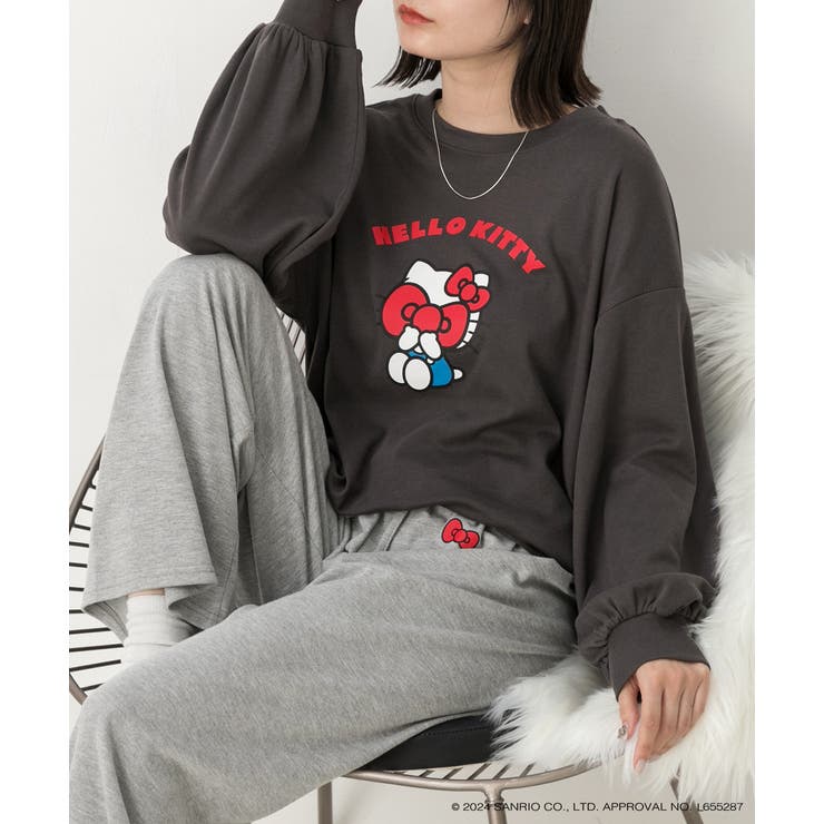 チャコール×モクグレー | ≪HELLO KITTY≫ スムースルームウエア | ad thie