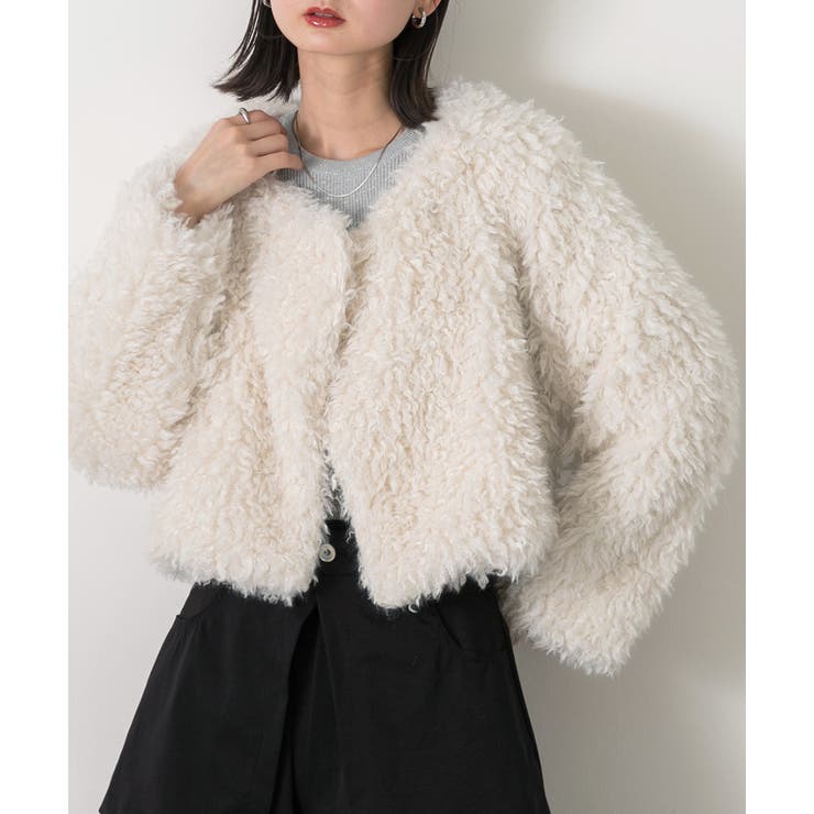 アイボリー | ショート丈 プードルアウター | ad thie