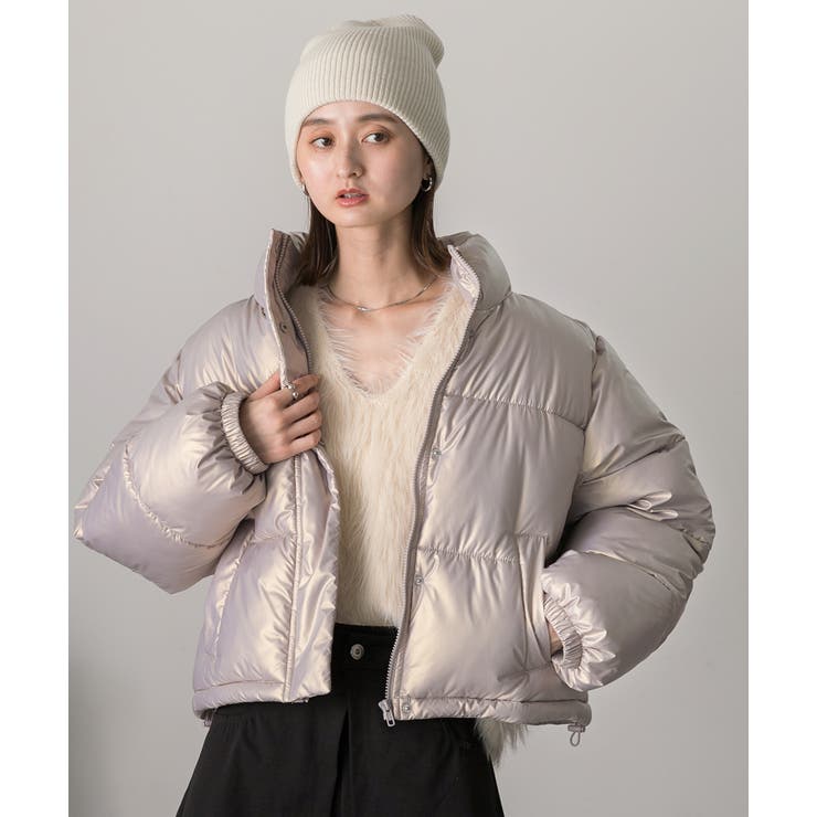 スタンドカラー ショート中綿パディングブルゾン | ad thie | 詳細画像10 