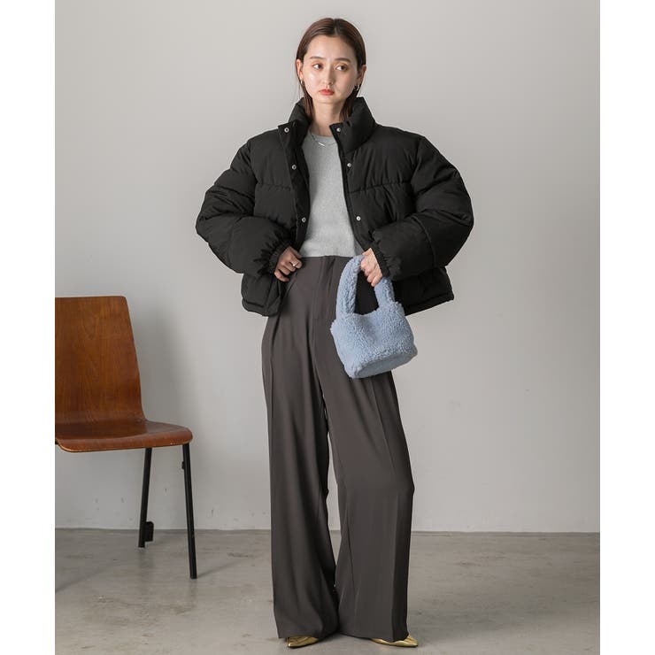 スタンドカラー ショート中綿パディングブルゾン | ad thie | 詳細画像14 