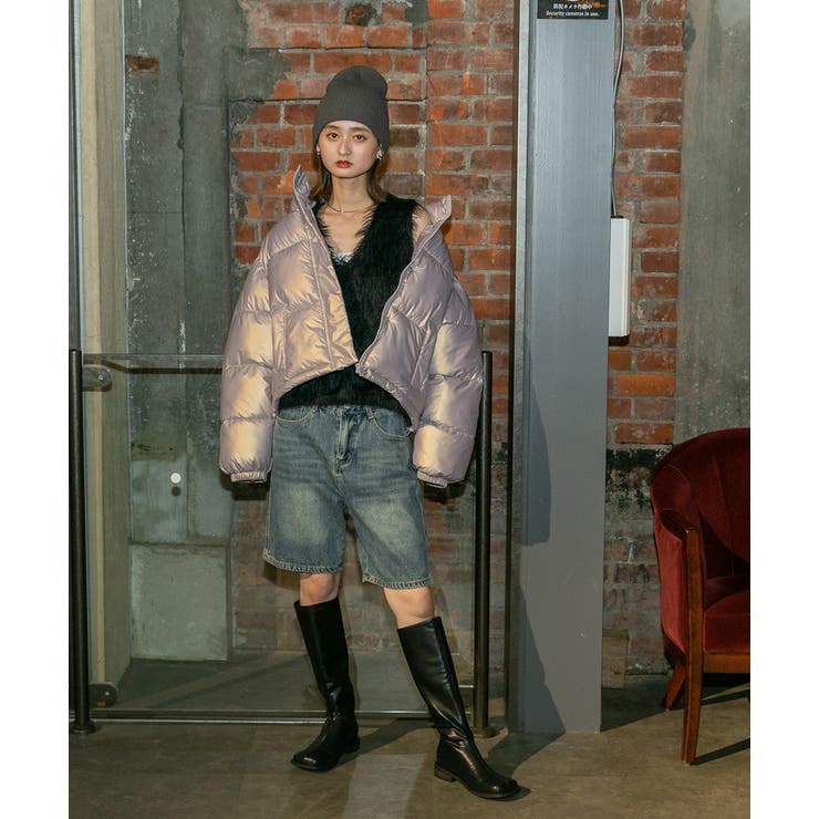 スタンドカラー ショート中綿パディングブルゾン | ad thie | 詳細画像2 