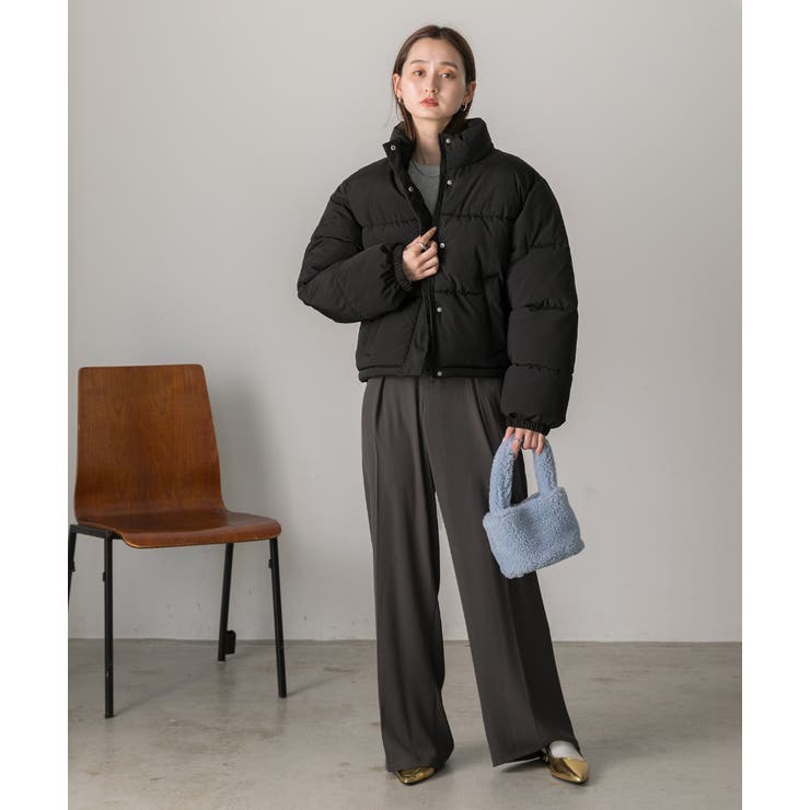 スタンドカラー ショート中綿パディングブルゾン | ad thie | 詳細画像20 