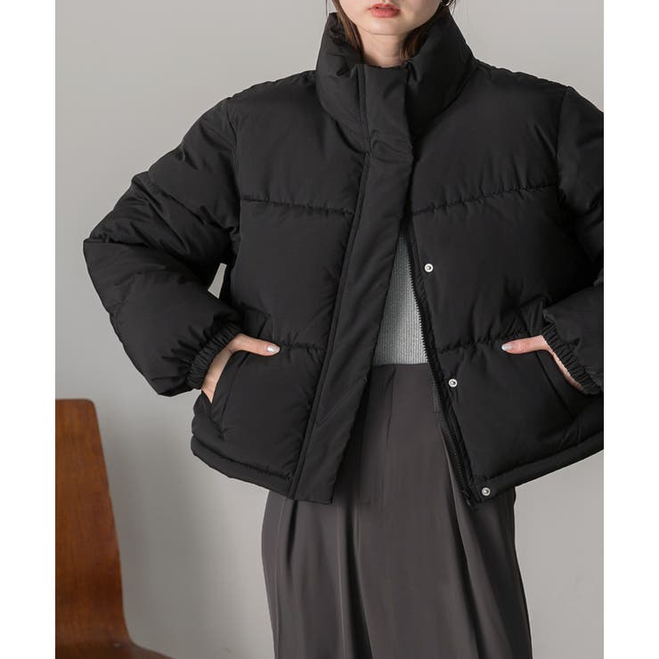 スタンドカラー ショート中綿パディングブルゾン | ad thie | 詳細画像23 