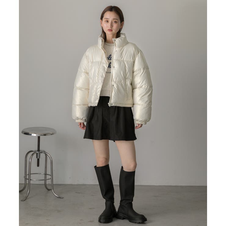 スタンドカラー ショート中綿パディングブルゾン | ad thie | 詳細画像25 