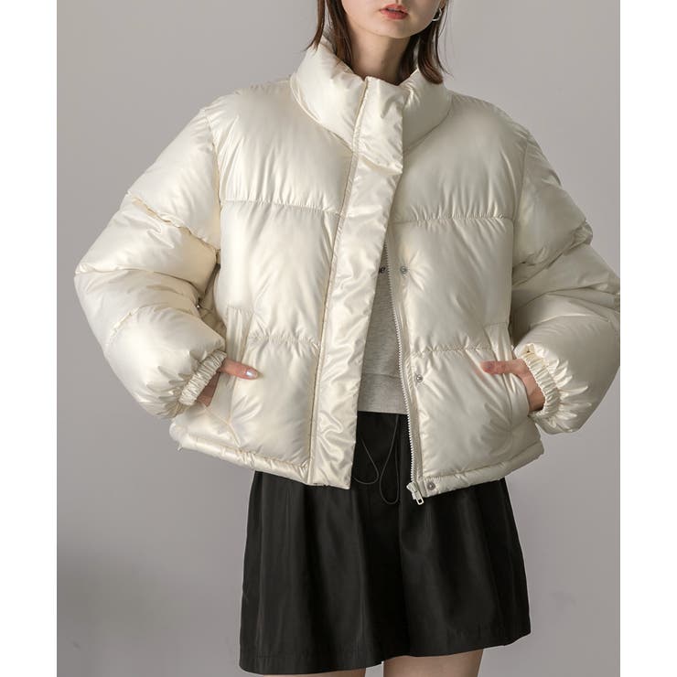 スタンドカラー ショート中綿パディングブルゾン | ad thie | 詳細画像28 