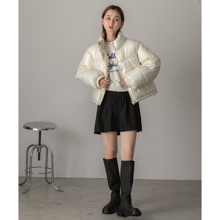 スタンドカラー ショート中綿パディングブルゾン | ad thie | 詳細画像29 