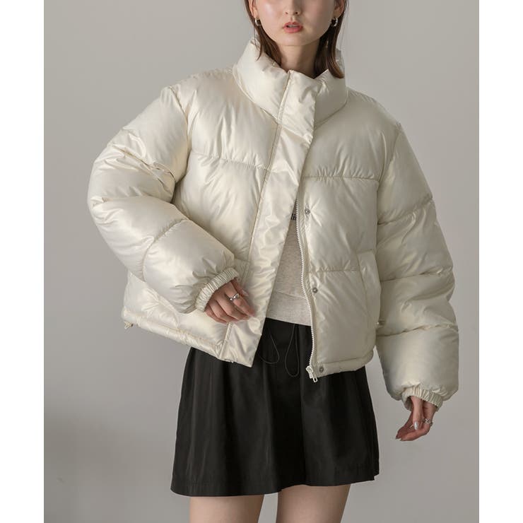 スタンドカラー ショート中綿パディングブルゾン | ad thie | 詳細画像31 