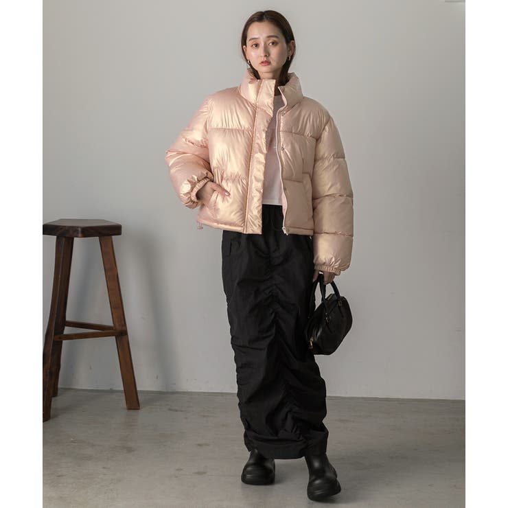 スタンドカラー ショート中綿パディングブルゾン | ad thie | 詳細画像33 