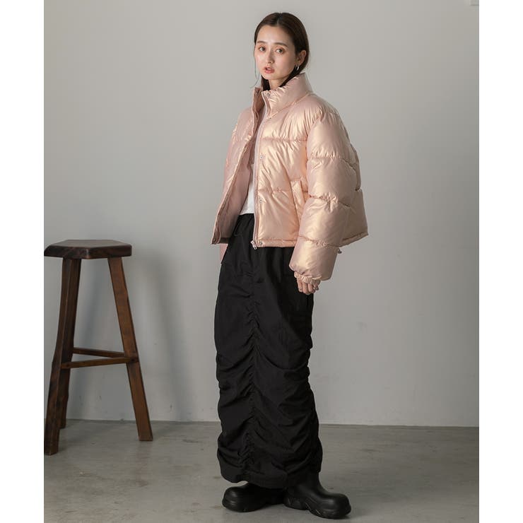 スタンドカラー ショート中綿パディングブルゾン | ad thie | 詳細画像34 