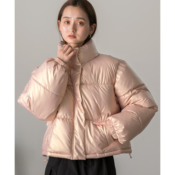 スタンドカラー ショート中綿パディングブルゾン[品番：ADEW0004629