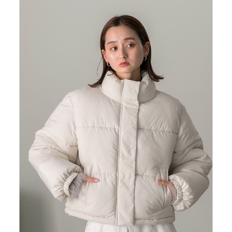 スタンドカラー ショート中綿パディングブルゾン | ad thie | 詳細画像42 