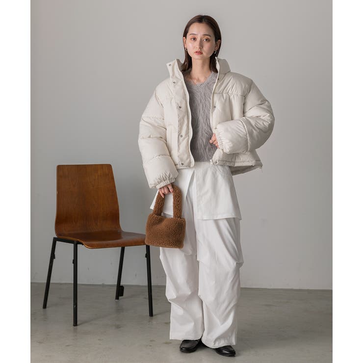 スタンドカラー ショート中綿パディングブルゾン | ad thie | 詳細画像46 