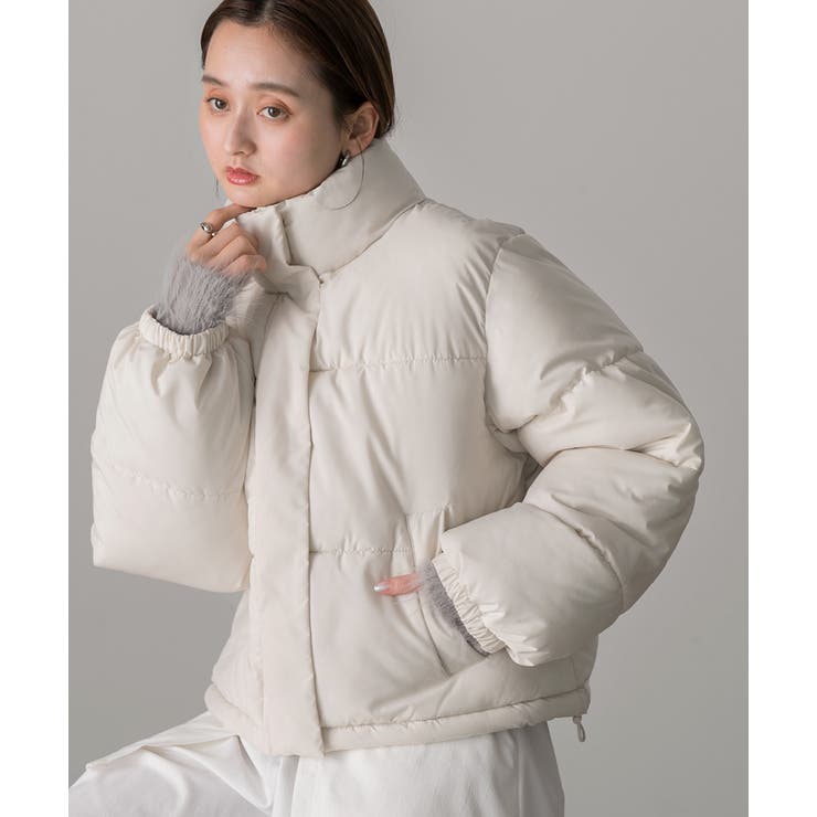 スタンドカラー ショート中綿パディングブルゾン | ad thie | 詳細画像47 