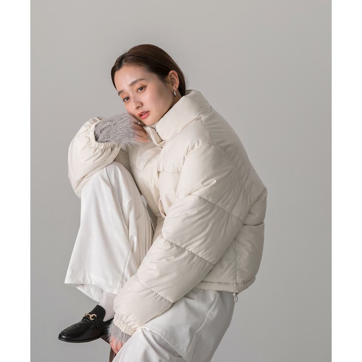 スタンドカラー ショート中綿パディングブルゾン | ad thie | 詳細画像48 