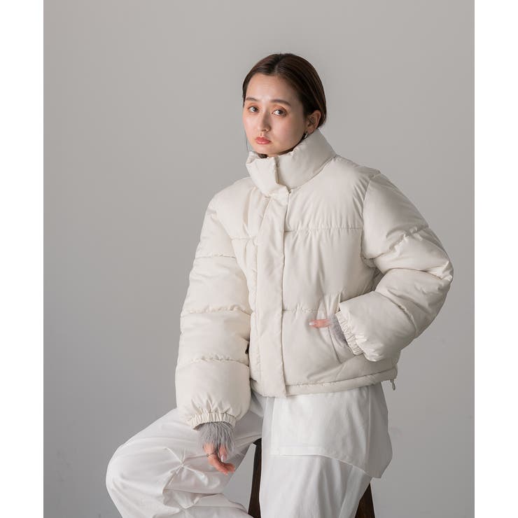 スタンドカラー ショート中綿パディングブルゾン | ad thie | 詳細画像49 