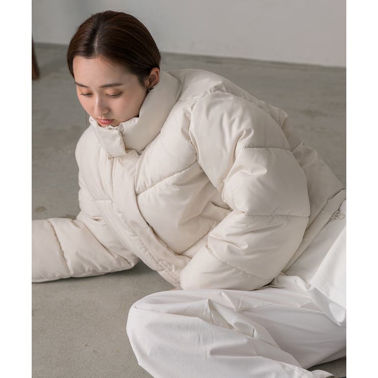 スタンドカラー ショート中綿パディングブルゾン | ad thie | 詳細画像50 