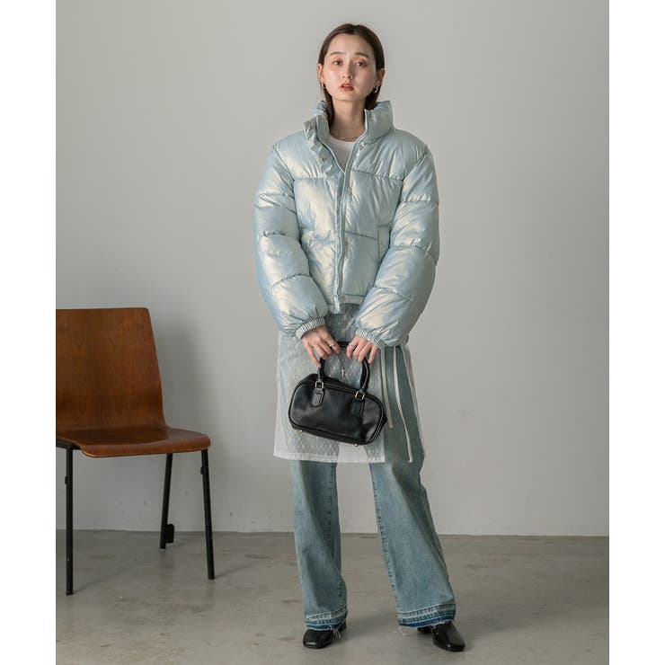 スタンドカラー ショート中綿パディングブルゾン[品番：ADEW0004629