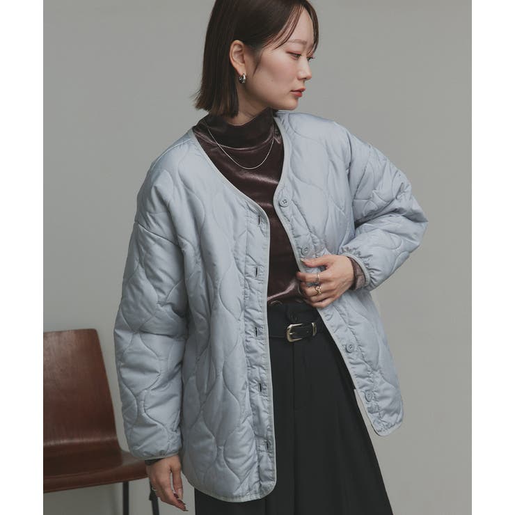 ブルー | キルティング 中綿ジャケット | ad thie