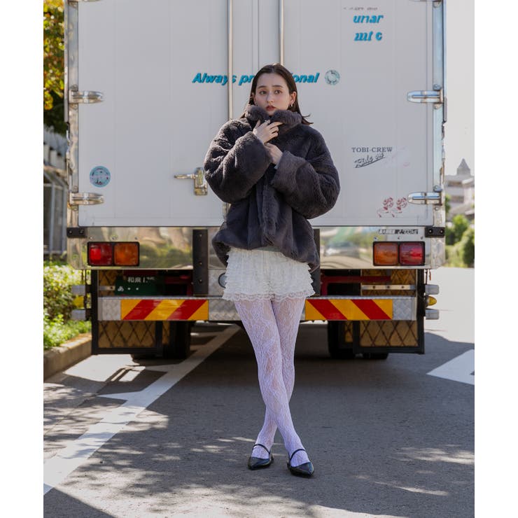 スタンドカラー フェイクファーコート | ad thie | 詳細画像53 