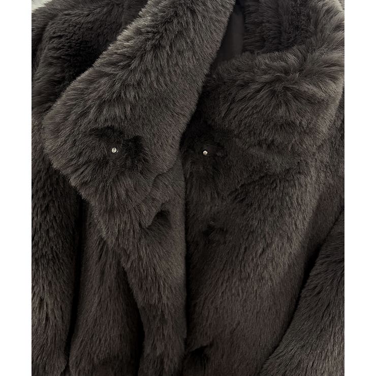 スタンドカラー フェイクファーコート | ad thie | 詳細画像57 