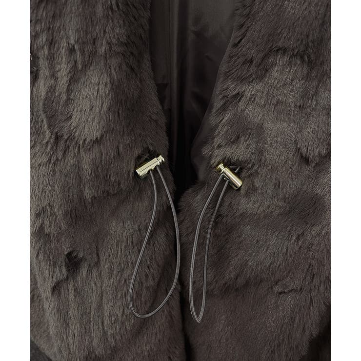 スタンドカラー フェイクファーコート | ad thie | 詳細画像58 