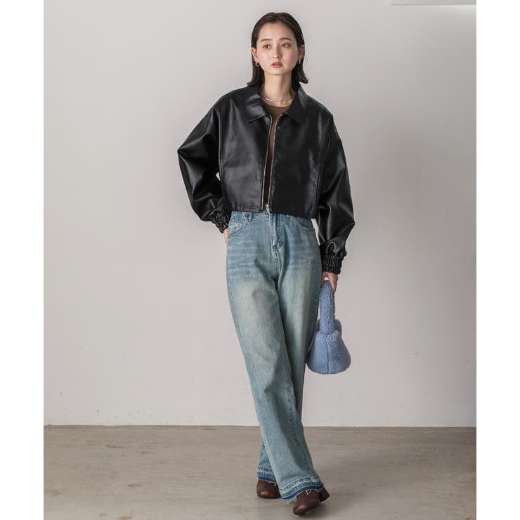 ショート ライダースジャケット  | ad thie | 詳細画像11 