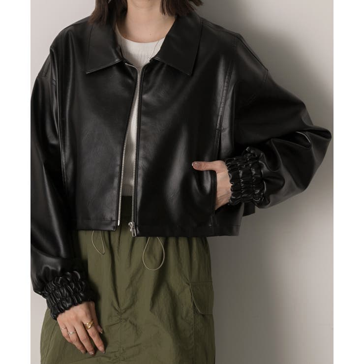 ショート ライダースジャケット  | ad thie | 詳細画像13 