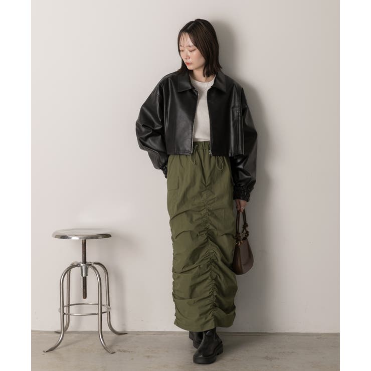 ショート ライダースジャケット  | ad thie | 詳細画像14 